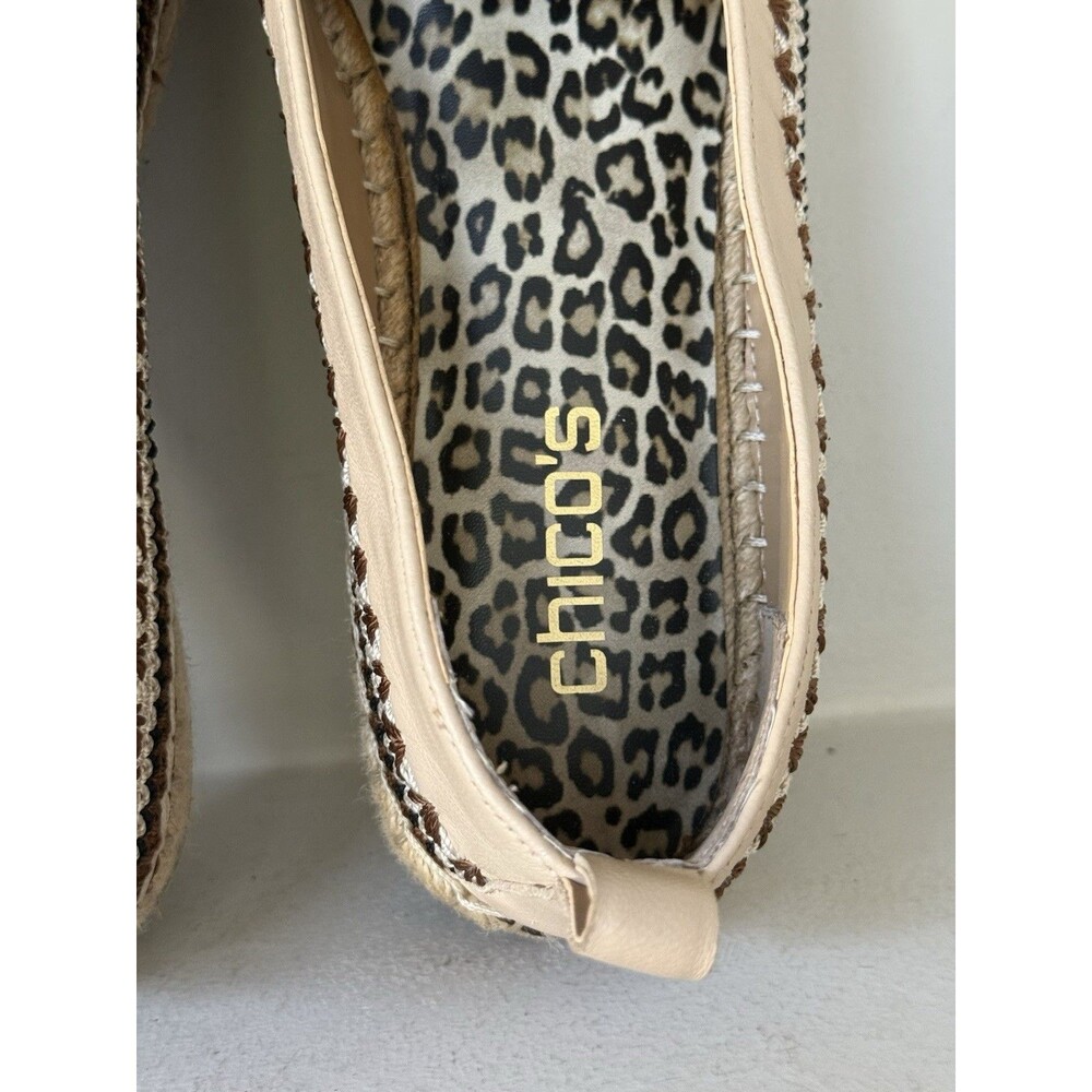 Chico's Giada Deco Espadrille Flats Nude Crochet WOMEN 8M SLIP ON COASTAL - Picture 9 of 11